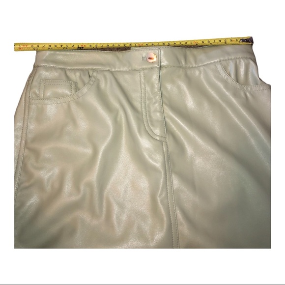 Rachel Zoe light green pleather mini a-line skirt. New size 8 - Picture 6 of 8